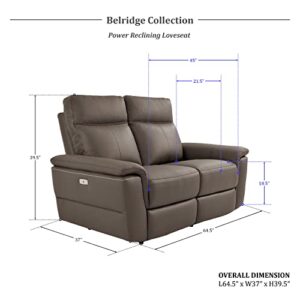 Lexicon Belridge Power Double Reclining Loveseat, Raisin