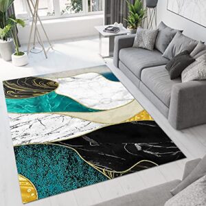 colored paint graffiti strip rug, line marble apartment carpet, non-slip mat soft and comfortable feet suitable for living room study bedroom dining room7x5ft/150x210cm