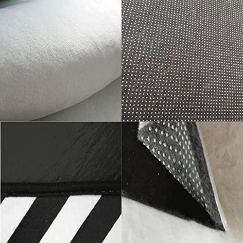 Black Lefu Large Strip Rug, 3D Music Theme Area Carpet, Non-Slip Mat Soft and Easy to Clean Suitable for Living Room Study Bedroom Dining Room5x3ft/90x150cm