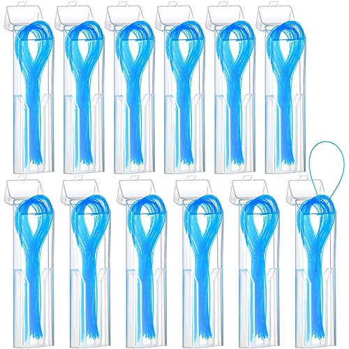 600 Pcs Floss Threaders for Braces, Bridges, and Implants Dental Threader, Multifunctional Nylon Loop Design for Your Teeth, Pack of 12