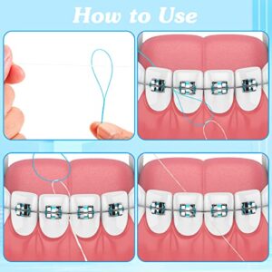 600 Pcs Floss Threaders for Braces, Bridges, and Implants Dental Threader, Multifunctional Nylon Loop Design for Your Teeth, Pack of 12