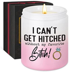 gspy candles, bridesmaid proposal gifts, funny bridesmaid gifts - bridesmaid candle gift - i can’t get hitched without - maid of honor proposal gifts, matron of honor gifts, bridesmaids gifts