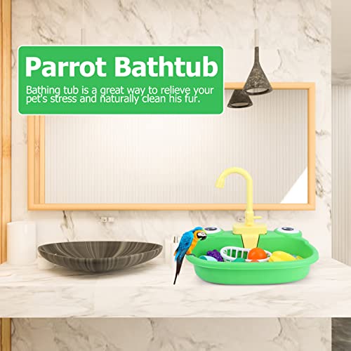 iplusmile 1 Set Grey Multifunctional Brids Automatic Play Pratical Medium Parrots with Supplies Budgie Sink Shower Accessory Toy Accessories Bath Small Toys Cockatiel Parrot Parakeet of