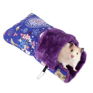 Hemobllo Hamster Sleeping Bag, Hanging Rat House Bed Sugar Gliders Sleeping Pouch Small Pet Nest Hideout Pouch Winter Warm Comfortable Bed for Small Animals Guinea Pig Ferret Squirrel Chinchilla