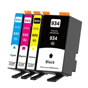 yocare 934xl & 935xl ink cartridges combo pack for 934 935 xl compatible with officejet pro 6230 6830 6835 6836 printer (black/ cyan/ magenta/ yellow)-4 pack…