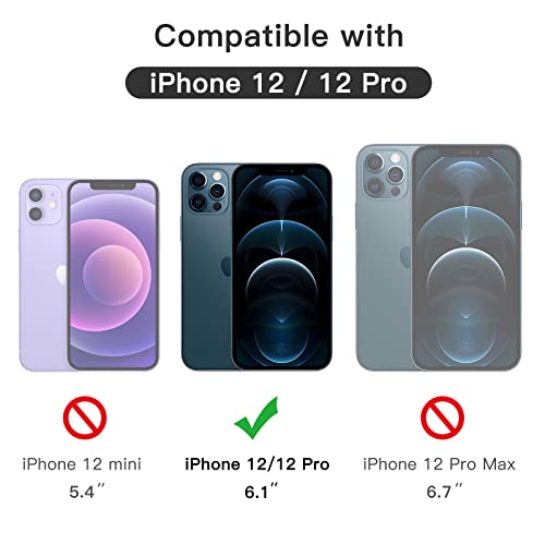 JETech Full Coverage Screen Protector for iPhone 12/12 Pro 6.1-Inch, Black Edge Tempered Glass Film with Easy Installation Tool, Case-Friendly, HD Clear, 3-Pack