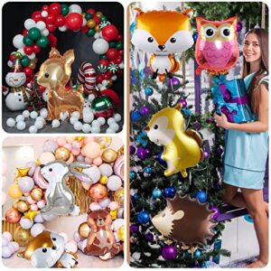 Animal Balloons, 8 Giant Balloons(20-30IN) Rabbit, Bear, Hedgehog, Fox, Raccoon, Owl, Squirrel Jungle Party Decorations Balloons Kit