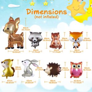 Animal Balloons, 8 Giant Balloons(20-30IN) Rabbit, Bear, Hedgehog, Fox, Raccoon, Owl, Squirrel Jungle Party Decorations Balloons Kit