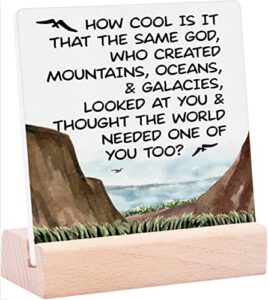 umbrine same god of creation- thought we needed you inspirational quote spiritual desk decor ceramic table plaque with wooden stand desk decorations for living room bedroom home decor