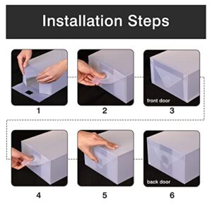 Fixwal 12 Pack Storage Boxes Large Clear Plastic Foldable Shoe Storage Containers Stackable Organizer for Closet Space Saving Sneaker Bins