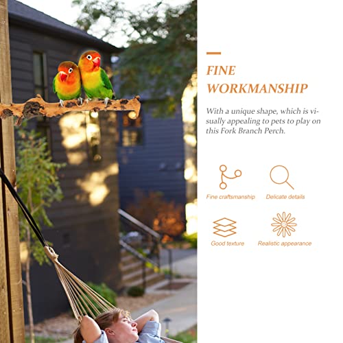 Ipetboom Bird Play Stand Wood Fish Sticks 2Pcs Bird Cage Parrot Stands Household Bird Perches Wear-Resistant Parrot Perches Bird Accessory Driftwood Parrot Platform Stand