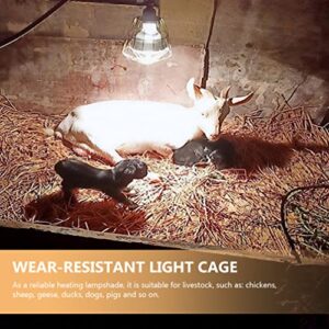 PATKAW 3 Pcs Industrial Vintage Style Light Cage Antique Lamp Holders Reptile Heat Lamp Guard Metal Lamp Shade for Pets Reptile Terrarium Lizards Golden