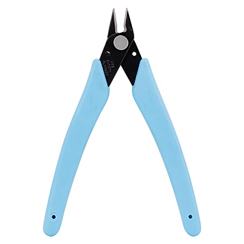 SIXWOOD Micro Flush Cutter Sprue Cutting Pliers, Stainless Steel with Spring Silicone Handle, Electronics Repair, Jewelry Crafting, Model building DIY Cutting Pliers