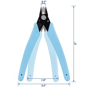 SIXWOOD Micro Flush Cutter Sprue Cutting Pliers, Stainless Steel with Spring Silicone Handle, Electronics Repair, Jewelry Crafting, Model building DIY Cutting Pliers