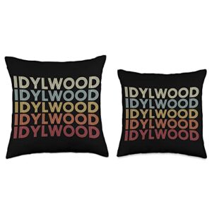 Idylwood Virginia Idylwood VA Retro Vintage Text Throw Pillow, 16x16, Multicolor