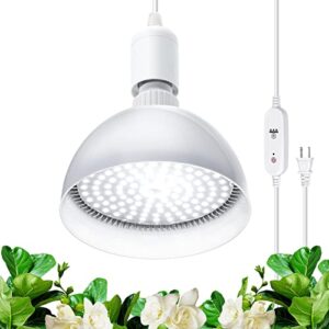 barrina led grow light bulb with timing and hanging system, 25w full spectrum, 4h/9h/14h timer, hanging grow lights for indoor plants with 16.4ft power cord, plug in pendant light for plants
