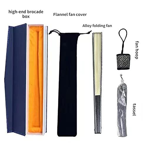 Classical Style 10 Inch Self-Defense Metal Folding Fan Male Silk Cloth Fan Tungsten Steel Alloy Fan Kung Fu Hand Fan For Performance, Dance, Decoration, Festival, Gift.