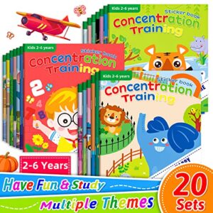 20 sets sticker books for kids 2-4, sticker books for toddlers 1-3, activity books for kids ages 3-5, birthday gifts fun sticker book for girls boys ages 2-6（over 1200 cute stickers）