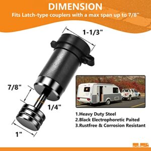 META Hardware Trailer Tongue Lock 1/4" Dia, Trailer Coupler Lock with 7/8 Inch Span Fits Latch-Type Coupler, Solid Coupler Lock with Keys for Towing Boat Truck RV Car Trailer (1Pack)