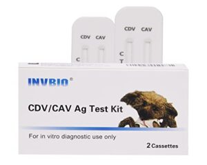 invbio cdv test for dogs/cav ag test kit combo for dogs, canine distemper/adeno test kit 2-in-1 for dogs-2 pack