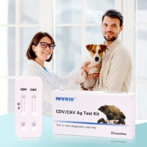 INVBIO CDV Test for Dogs/CAV Ag Test Kit Combo for Dogs, Canine Distemper/Adeno Test Kit 2-in-1 for Dogs-2 Pack