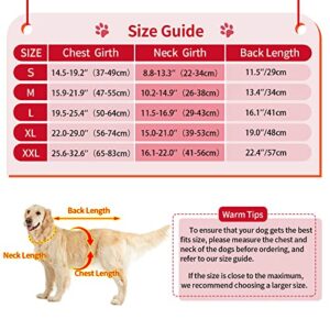 Malier Dog Winter Coat, Reversible Fleece Dog Cold Weather Coats Dog Jacket for Dogs, Windproof Warm Dog Coat Snow Dog Jacket Vest Pet Dog Clothes for Small Medium Large Dogs (Medium, Pink)