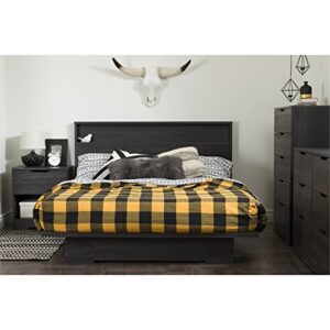 Home Square 2 Piece Queen Bed Frame with Headboard Set - Queen Platform Bed with Storage Drawers & Queen Headboard in Gray Oak