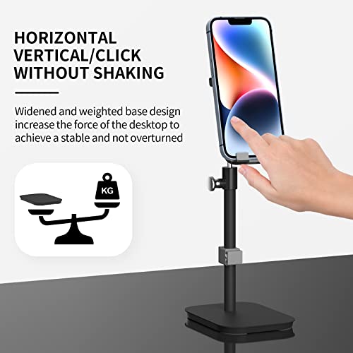 SZFIXEZ Cell Phone Stand, Height Adjustable Chat Stand for Desk/Office (Black)