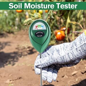 4 Packs Soil Moisture Sensor Meter Set, Outdoor Soil Meter for Plant Test, Water Monitor Indicator for Indoor Gardening, Soil Pot Plants Humidity Tester Kit for Yard, Lawn, Farm, No Batteries Required