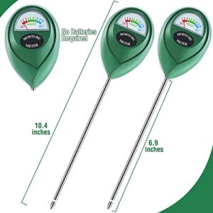 4 Packs Soil Moisture Sensor Meter Set, Outdoor Soil Meter for Plant Test, Water Monitor Indicator for Indoor Gardening, Soil Pot Plants Humidity Tester Kit for Yard, Lawn, Farm, No Batteries Required