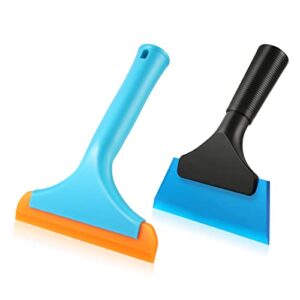 silicone squeegee, 2pcs flexible rubber squeegee for cars silicone scraper for car window shower squeegees for shower glass door car windshield window cleaning (2 sizes)