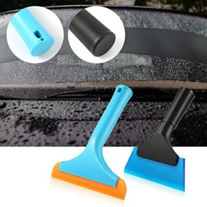 Silicone Squeegee, 2pcs Flexible Rubber Squeegee for Cars Silicone Scraper for Car Window Shower Squeegees for Shower Glass Door Car Windshield Window Cleaning (2 Sizes)