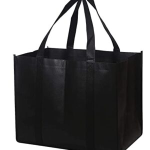 General purpose tote bags Reusable plastic groceries bags (3bags) | heavy duty foldable tote |grocery shopping | bulk bags with large handles | tote bag for travel, parties