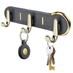 hdajy key holder for wall, nail-free key holder, premium plastic wall key holder be used for kitchen, bathroom, office, hallway, grey.