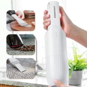 STARUMENT Handheld Vacuum Cleaner - Cordless Vacuum Cleaner for Cleaning Dust, Dirt, Pet Hair Suction - Compact, Rechargeable & Wireless Device for Home, Office, Car - USB-C Cable, Crevice Suction