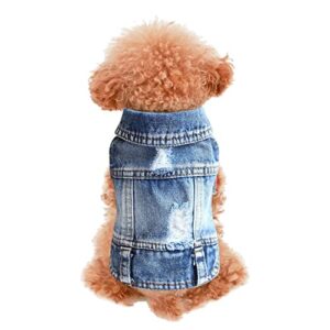 Large Dog Apparel Vest Clothing Spring Fashion for Small Jean Cool Cats Shirt Breathable Jacket Pet Dog Clothes for Girls Medium