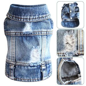 Large Dog Apparel Vest Clothing Spring Fashion for Small Jean Cool Cats Shirt Breathable Jacket Pet Dog Clothes for Girls Medium