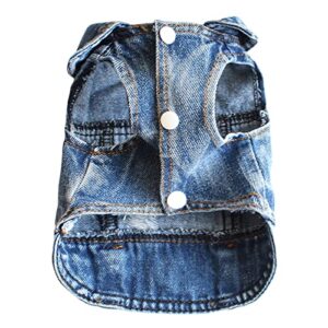 Large Dog Apparel Vest Clothing Spring Fashion for Small Jean Cool Cats Shirt Breathable Jacket Pet Dog Clothes for Girls Medium