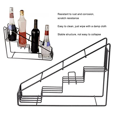 Oreb Syrup Bottle Rack, Stainless Steel Liquor Wine Bottle Rack 4 Compartment Bottle Holder for Syrup, Wine, Dressing, Countertop Display Stand for Home Kitchen Coffee Shop