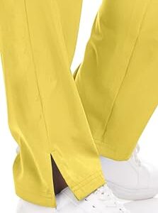 MediChic Mini Marilyn Womens Scrubs 4-Way Stretch Straight Leg Six Pocket Pants with Cargo Pockets Yellow