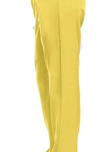 MediChic Mini Marilyn Womens Scrubs 4-Way Stretch Straight Leg Six Pocket Pants with Cargo Pockets Yellow