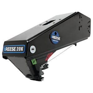 reese 94920 goose box 5th wheel pin box, air ride, 20,000 lbs. capacity, compatible with lippert (1621, 1716, 0719), fabex pb 600 series, rhino, black