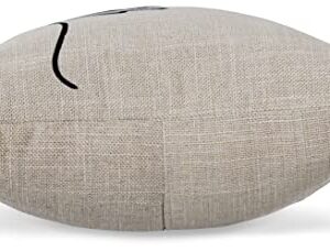 Signature Design by Ashley Whisperich Minimalist Rectangular Indoor/Outdoor Pillow with Scripted Accent, 22" x 14", Light Brown & Black