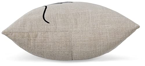 Signature Design by Ashley Whisperich Minimalist Rectangular Indoor/Outdoor Pillow with Scripted Accent, 22" x 14", Light Brown & Black