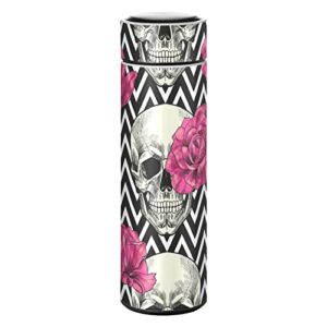 water bottle skulls and roses(1) vacuum insulated stainless steel, double walled, 17 oz,keep cold or hot water bottle(226vb1e)