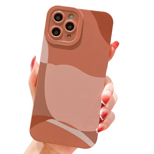 YKCZL Compatible with iPhone 11 Pro Case, Cute Painted Art Heart Pattern Full Camera Lens Protective Slim Soft Shockproof Phone Case for Women Girls-Brown