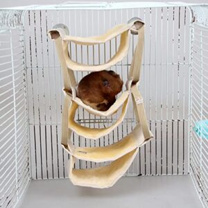 Mipcase Chinchilla Hanging Layer Hedgehog Hamster Yellow Rat Multi- Pet Accessories Glider Little Perched Small Gerbil Multi-Layer Pig Bed Super Hammock Multi Guinea House Warm for