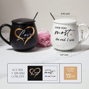 AW BRIDAL Novelty Coffee Mugs Set of 2, 12 OZ| Ceramic Engagement Gifts For Couples Newly Engaged Unique, Bachelorette Bridal Wedding Shower Gift For Bride Housewarming Gift Ideas Coffee Gifts Set