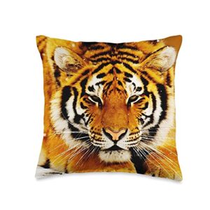 siberian tiger throw pillow, 16x16, multicolor