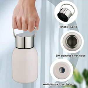 Simcat Insulated Water Bottle, 7 Oz Stainless Steel Water Bottles, Small Water Bottle Insulated Keep Cold and Hot for 12 Hours, Kids Insulated Water Bottle Flask, Leak Proof (White)